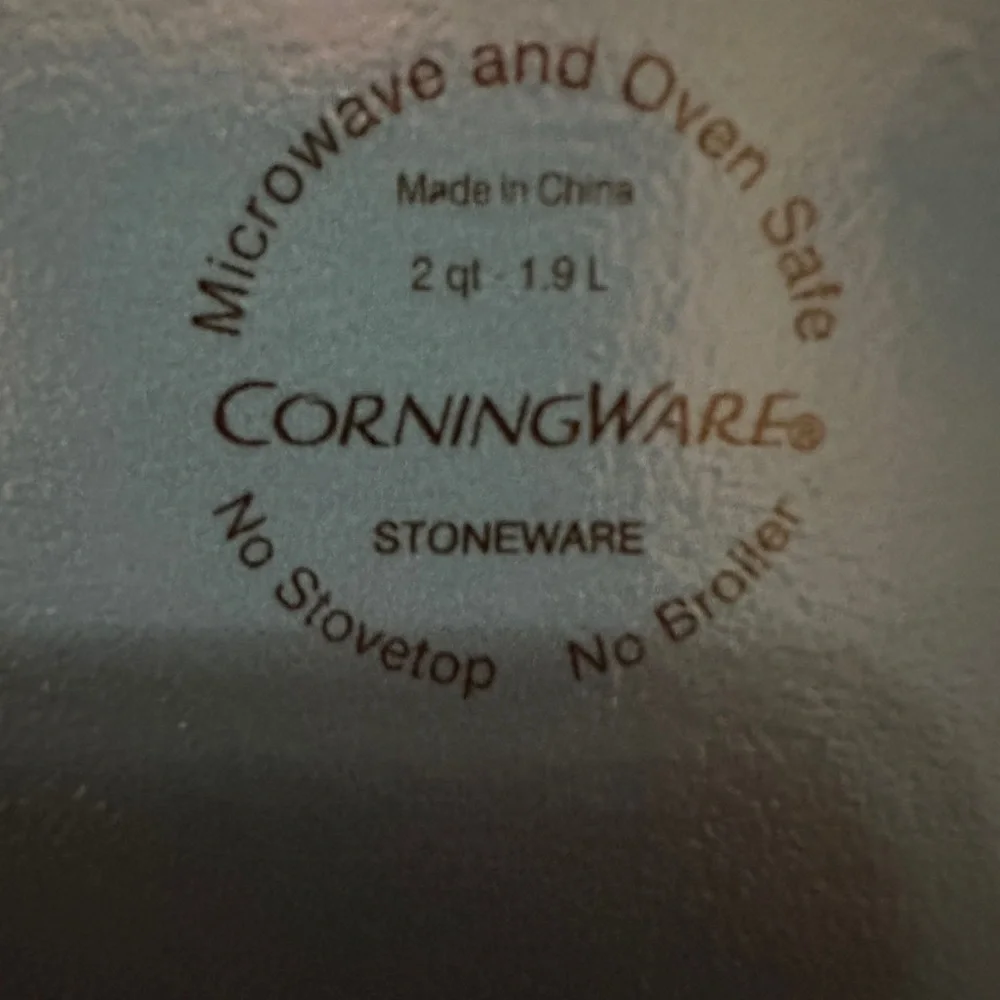 CorningWare Creations Stoneware Blue 2 Qt Oval Covered Casserole Dish w/Handles